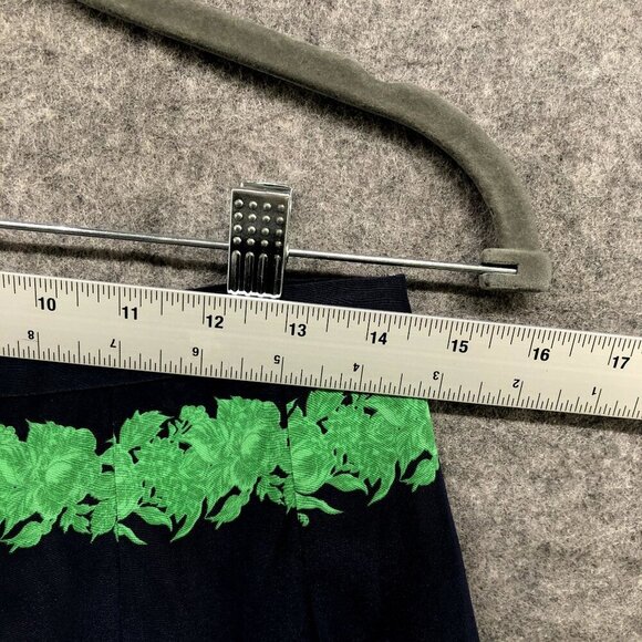 J. crew Silk Mini Skirt Size 2 Pleated Blue Green Stripe Floral - Picture 4 of 8